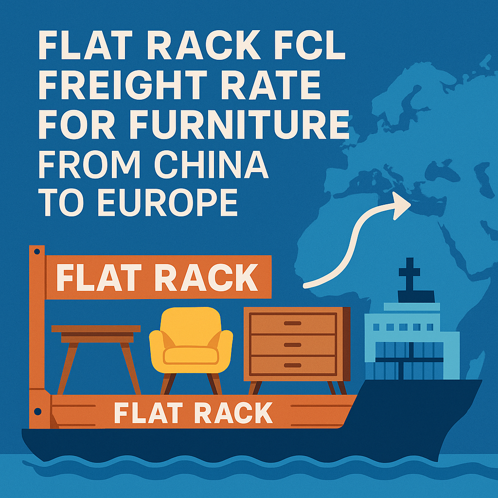Flat Rack FCL freight rate for furniture from China to Europe