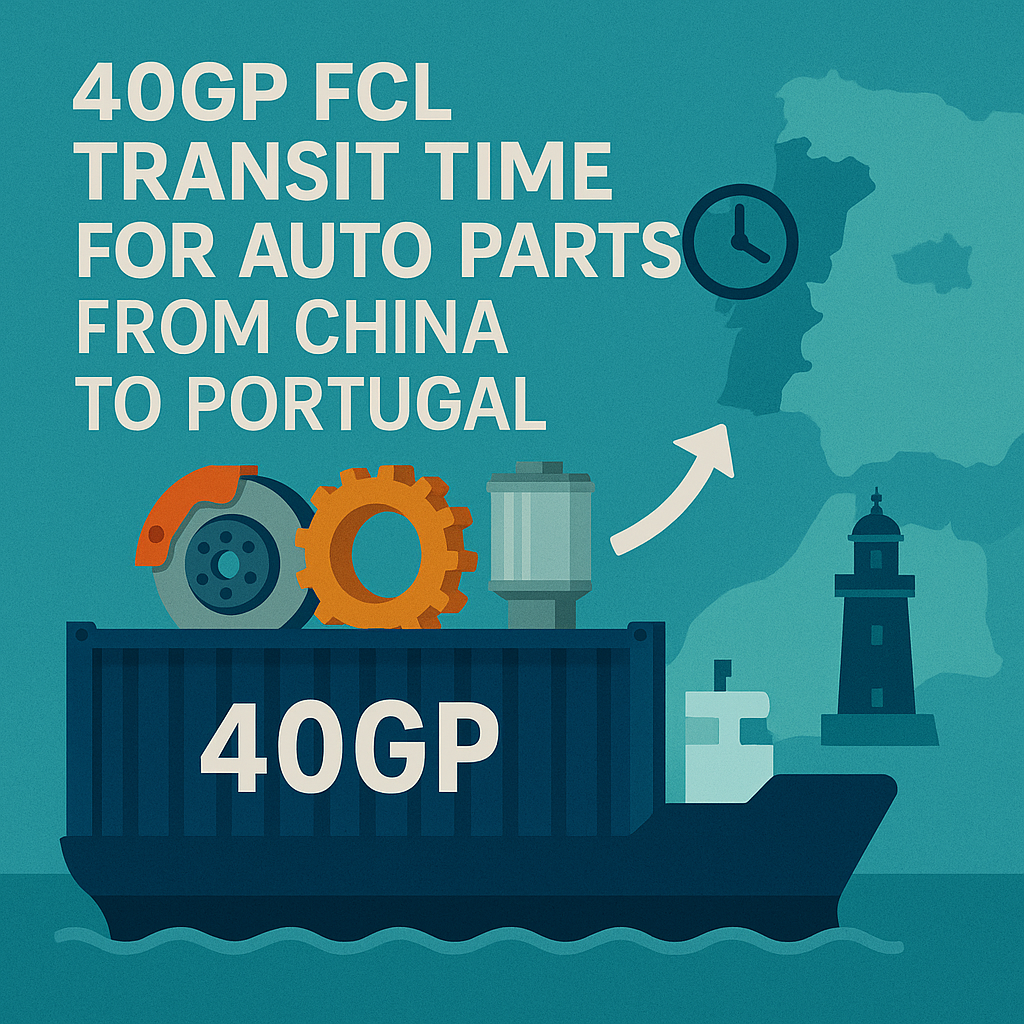40GP FCL transit time for auto parts from China to Portugal