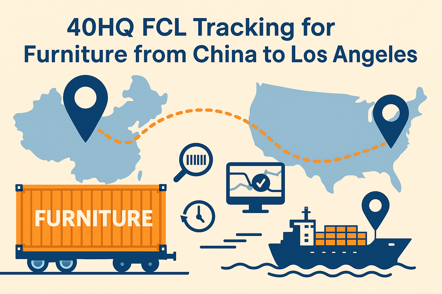 40HQ FCL Tracking for Furniture from China to Los Angeles