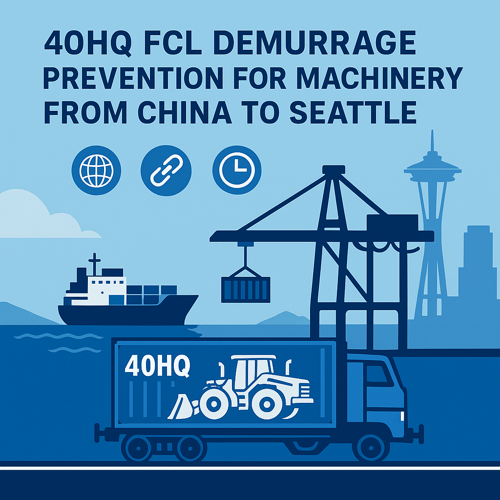 40HQ FCL Demurrage Prevention for Machinery from China to Seattle