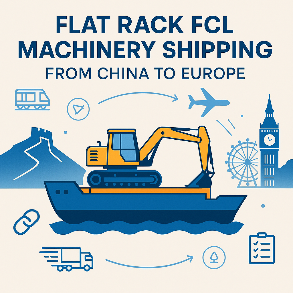 Flat Rack FCL freight rate for machinery from China to Europe