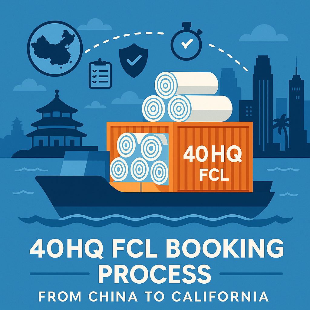 40HQ FCL booking process for textiles from China to California