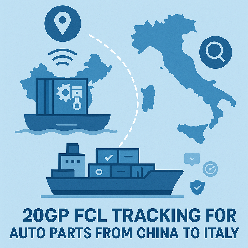 20GP FCL tracking for auto parts from China to Italy