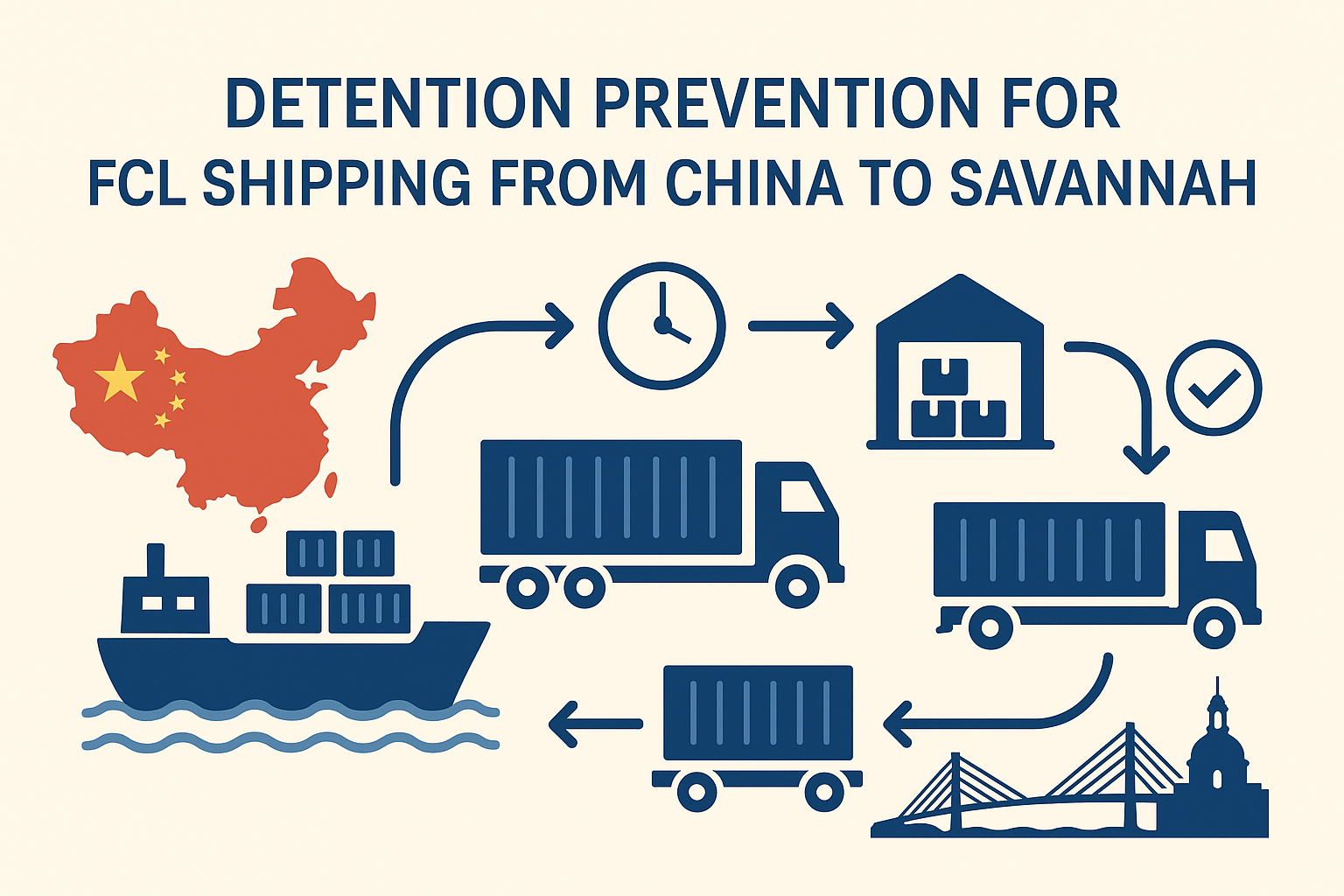 detention prevention for FCL shipping from China to Savannah