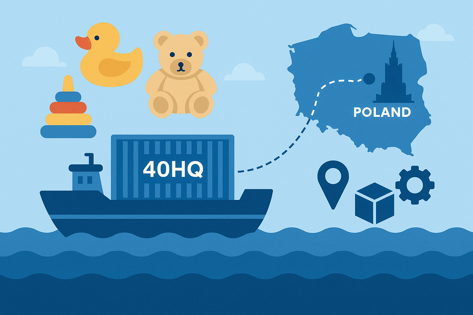 40HQ FCL best route for toys from China to Poland
