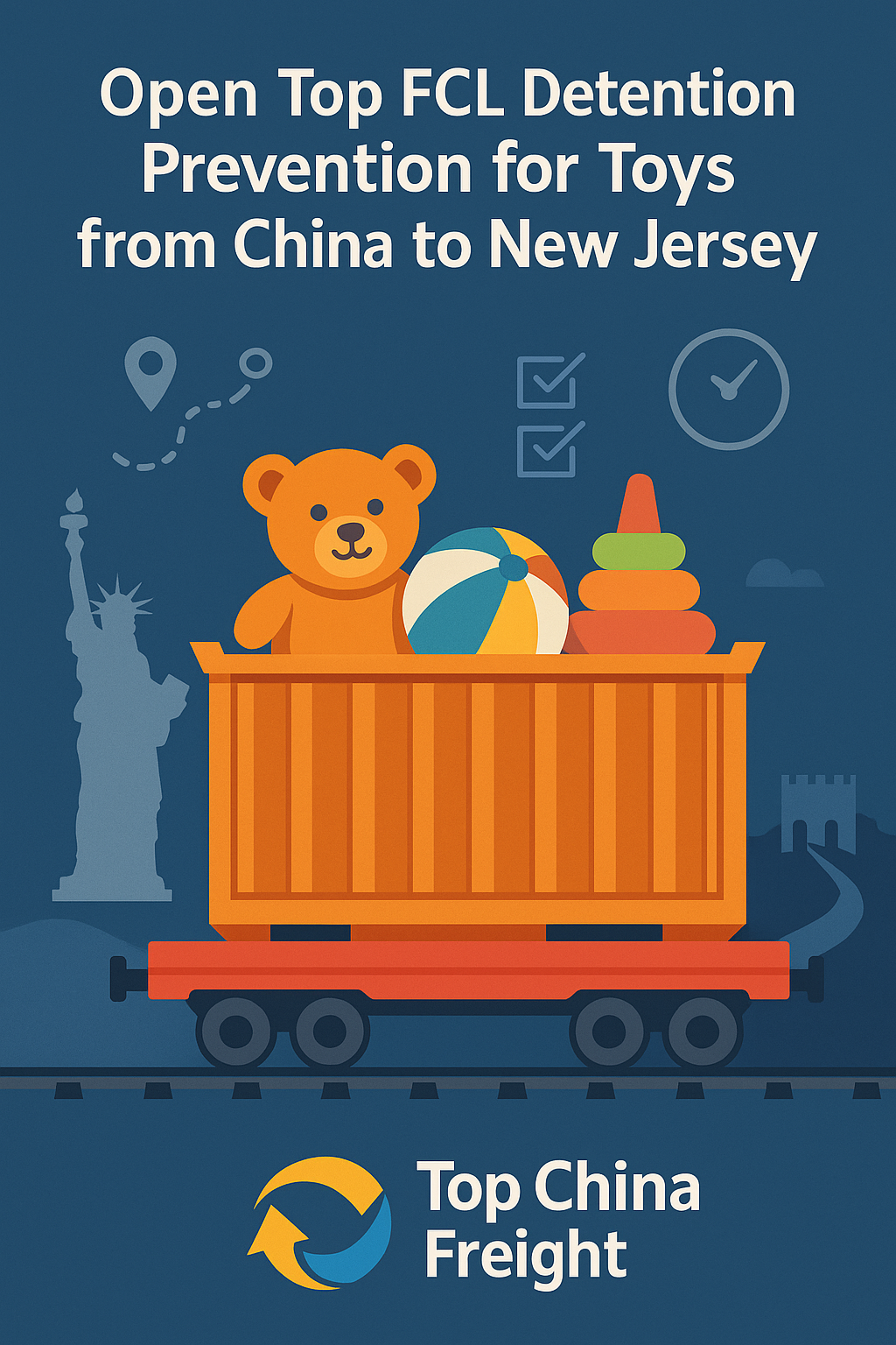 Open Top FCL detention prevention for toys from China to New Jersey