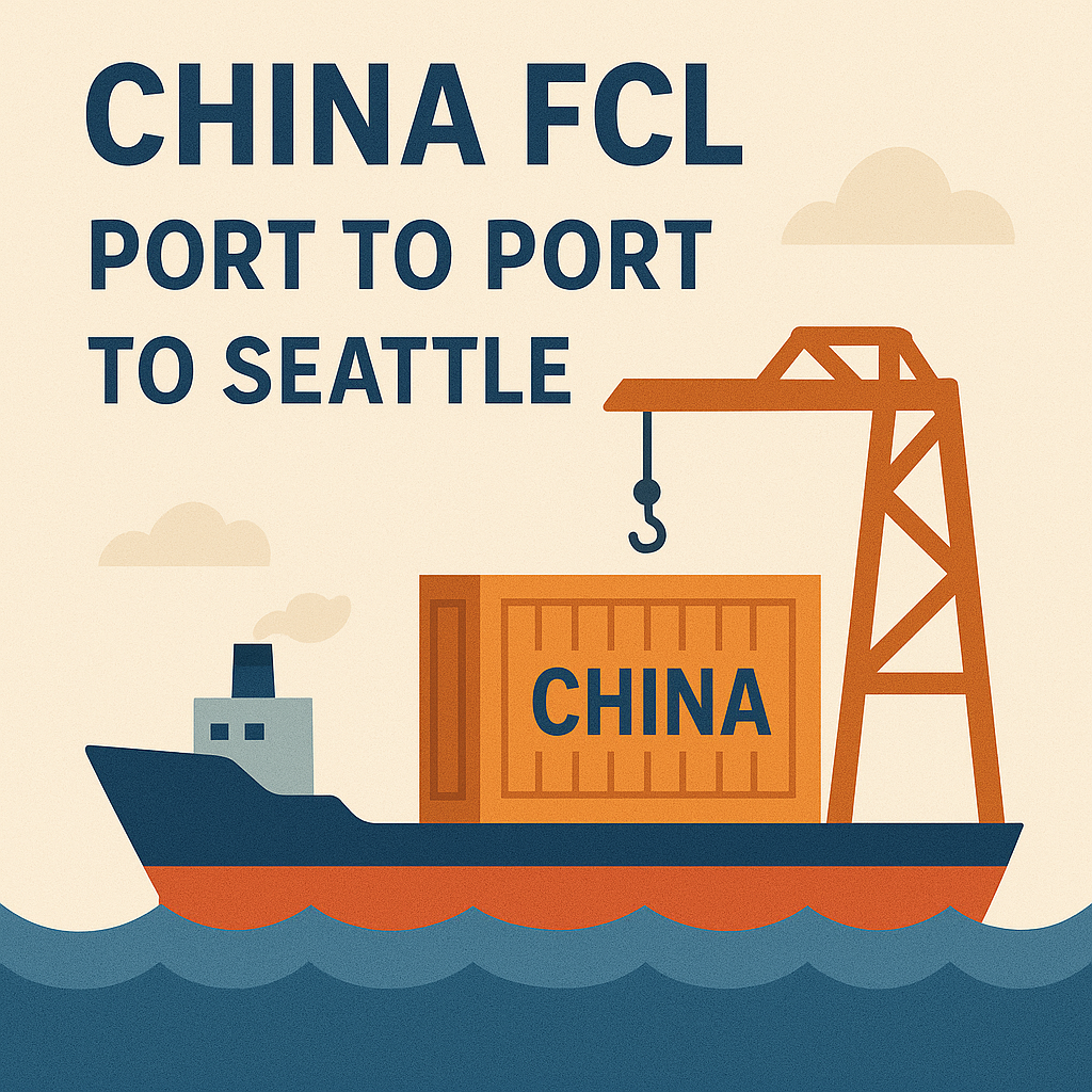 China FCL port to port to Seattle