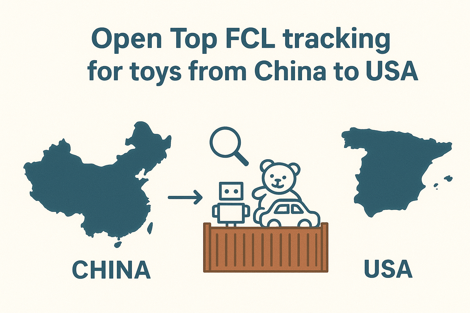 Open Top FCL tracking for toys from China to USA