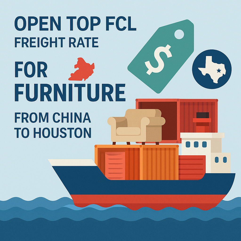 Open Top FCL freight rate for furniture from China to Houston