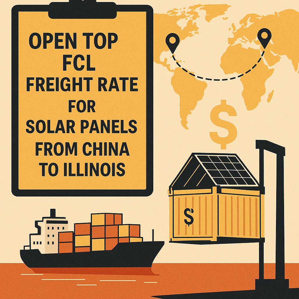 Open Top FCL freight rate for solar panels from China to Illinois
