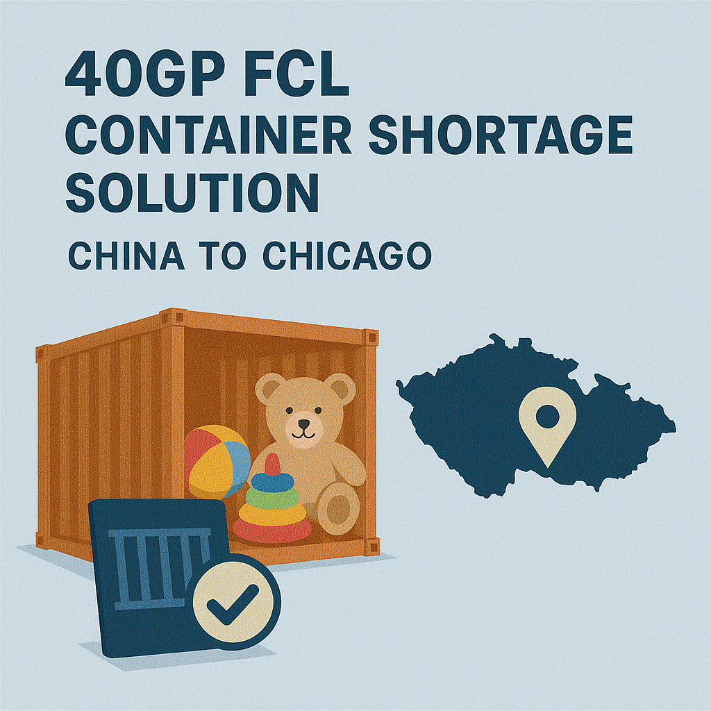 40GP FCL container shortage solution for toys from China to Chicago