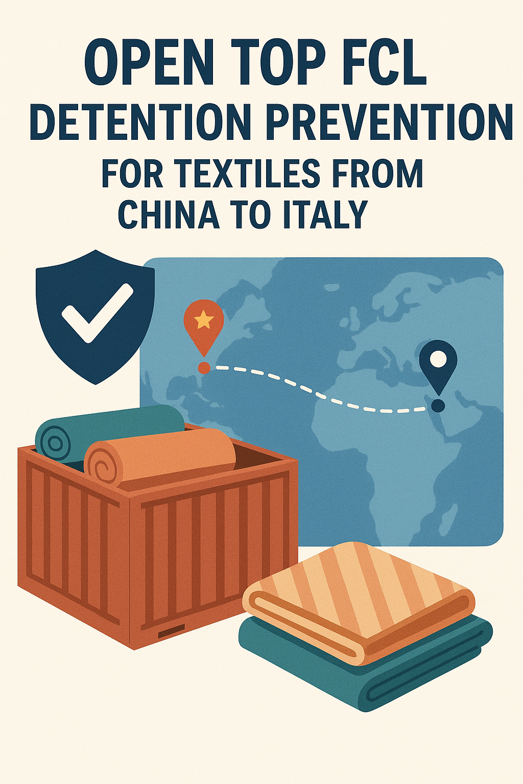 Open Top FCL detention prevention for textiles from China to Italy