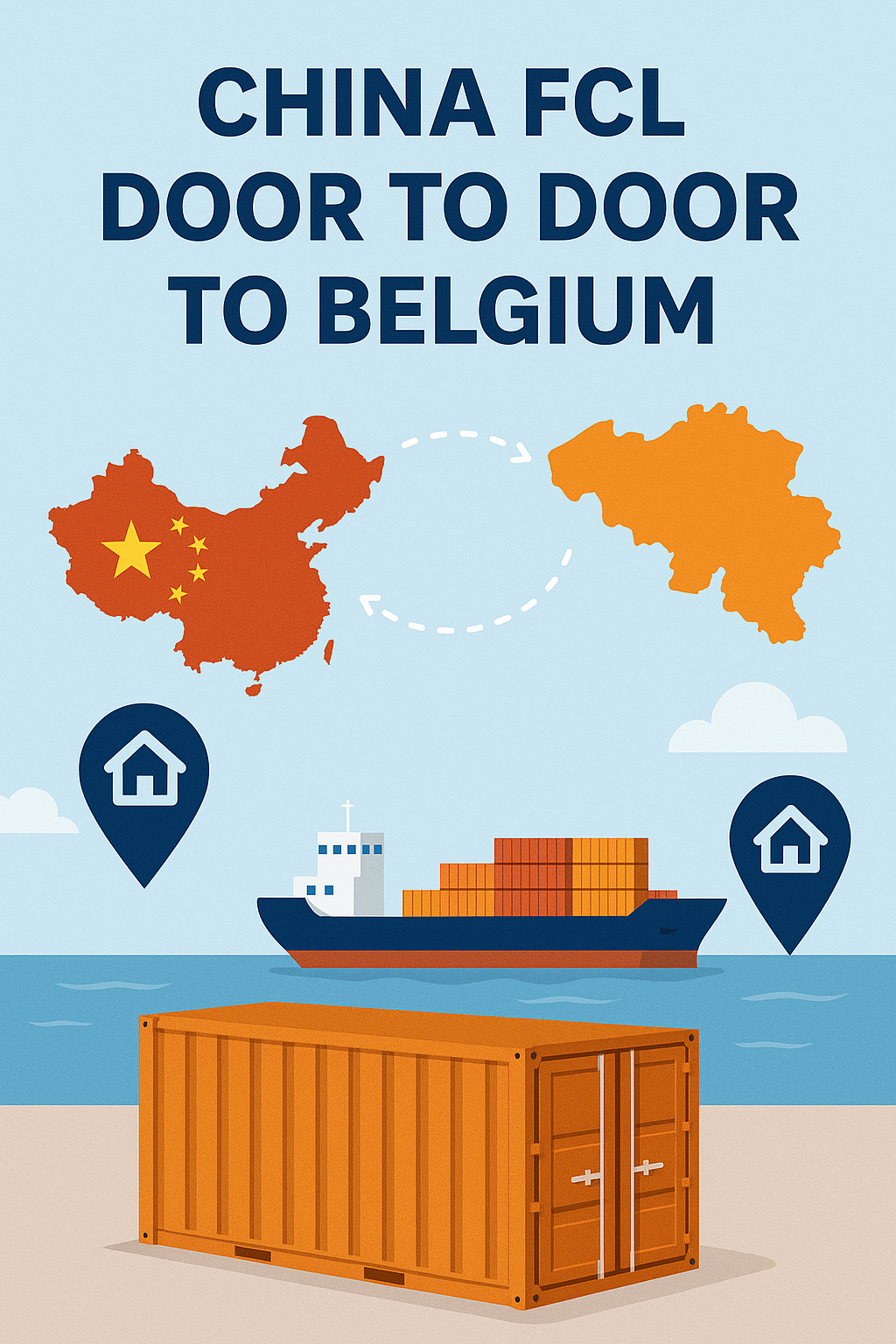 China FCL door to door to Belgium