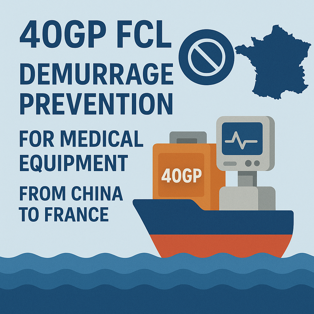 40GP FCL demurrage prevention for medical equipment from China to France