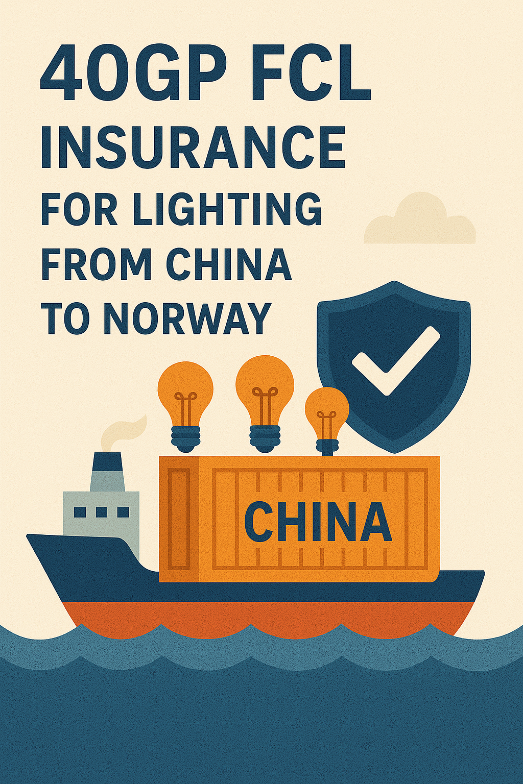 40GP FCL insurance for lighting from China to Norway