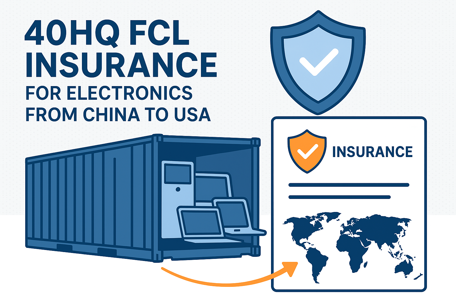 40HQ FCL insurance for electronics from China to USA