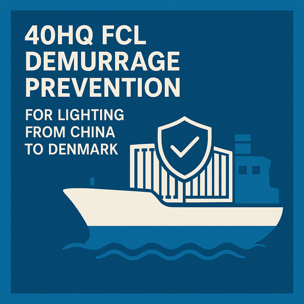 40HQ FCL demurrage prevention for lighting from China to Denmark