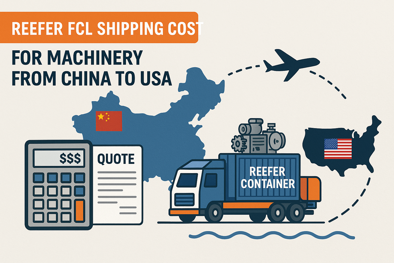 Reefer FCL shipping cost for machinery from China to USA