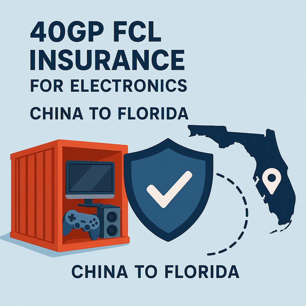 40GP FCL insurance for electronics from China to Florida