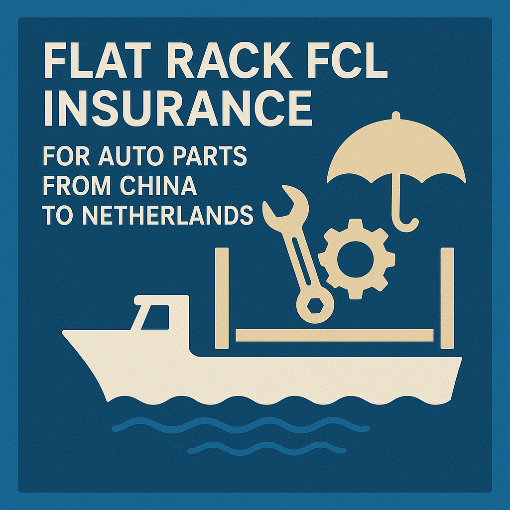 Flat Rack FCL insurance for auto parts from China to Netherlands