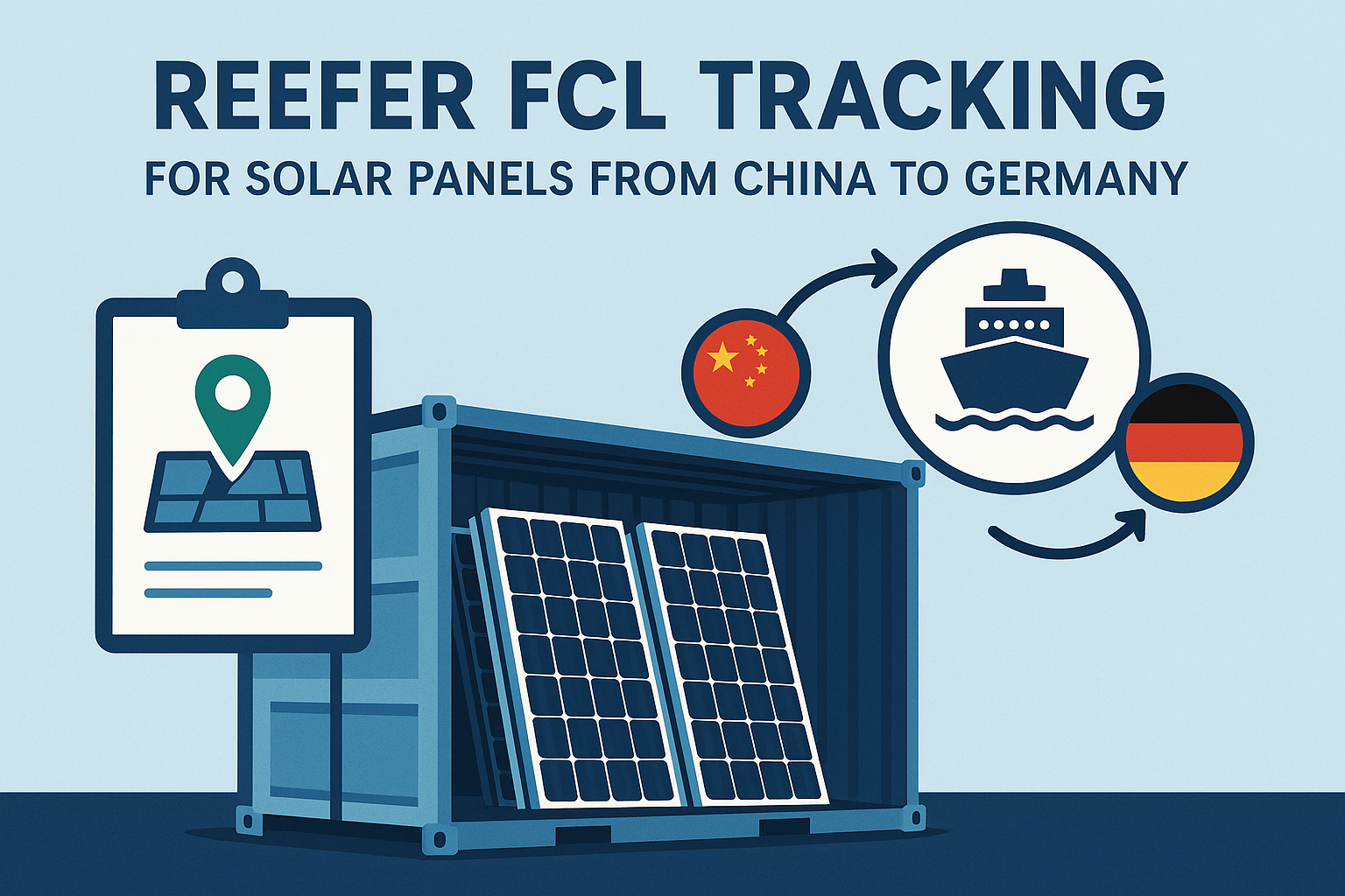 Reefer FCL tracking for solar panels from China to Germany