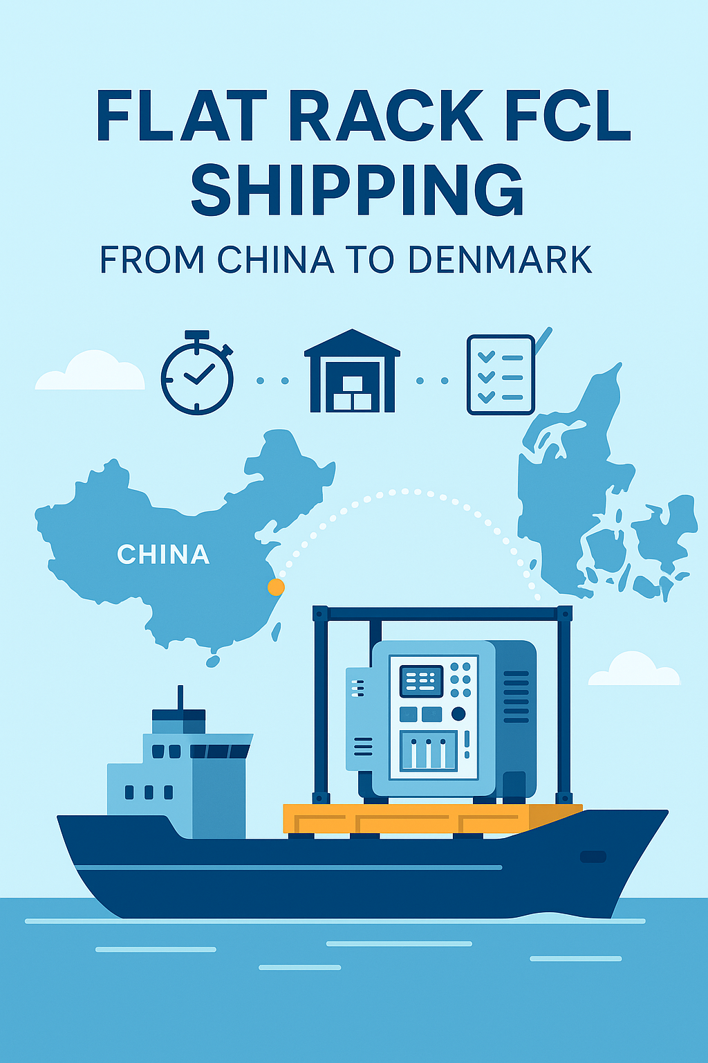 Flat Rack FCL demurrage prevention for electronics from China to Denmark