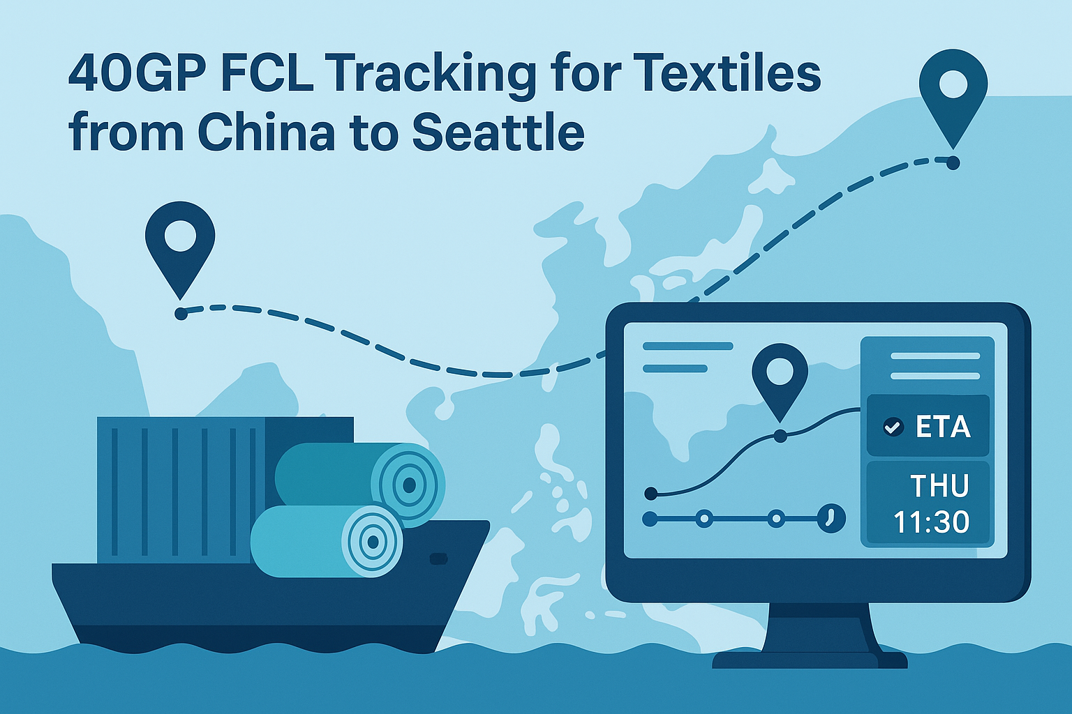 40GP FCL tracking for textiles from China to Seattle