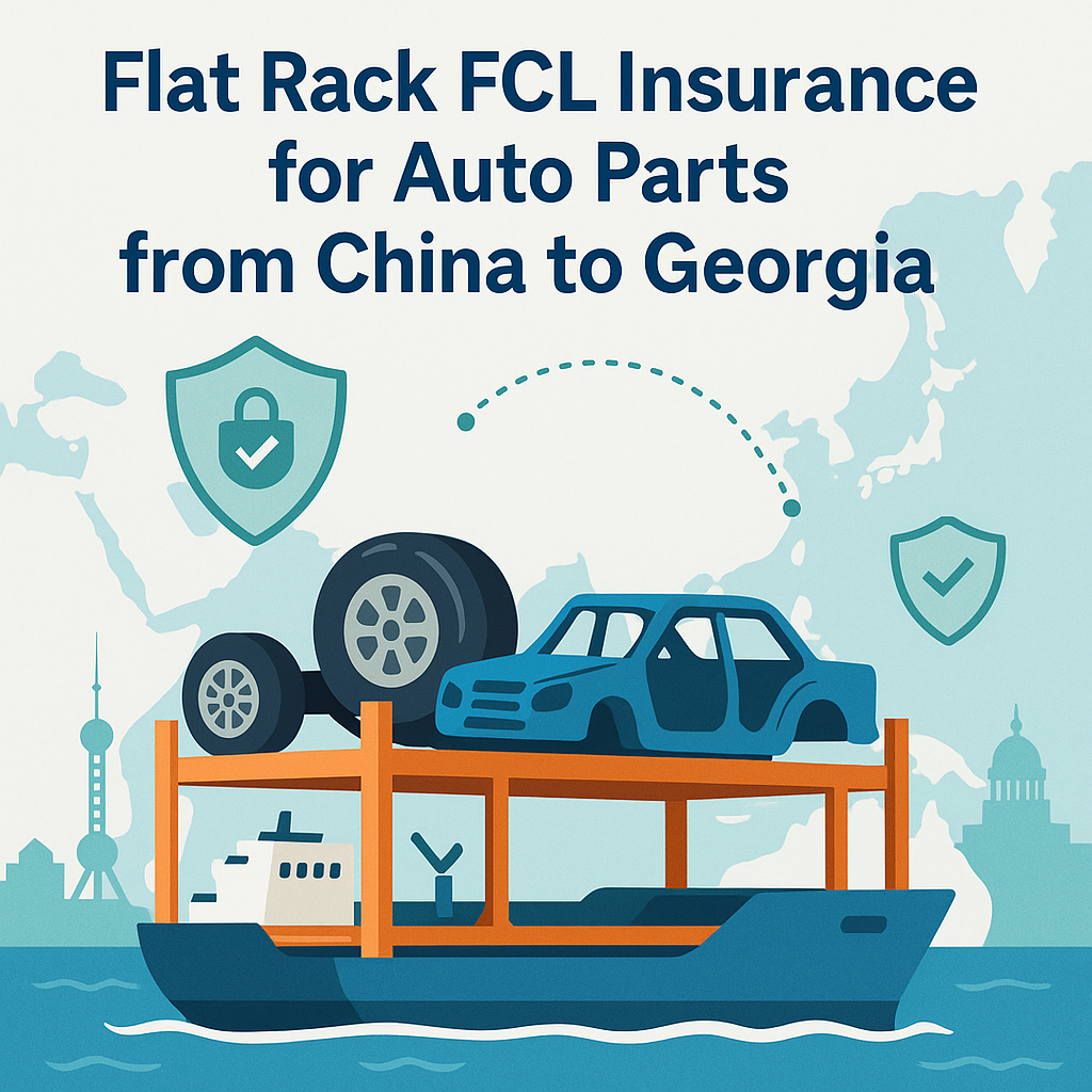 Flat Rack FCL insurance for auto parts from China to Georgia