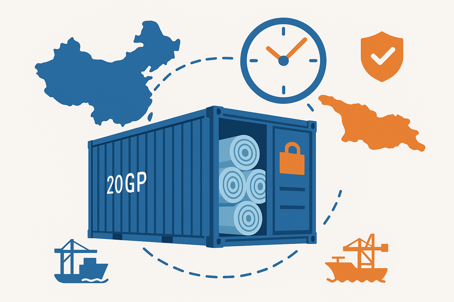 20GP FCL detention prevention for textiles from China to Georgia