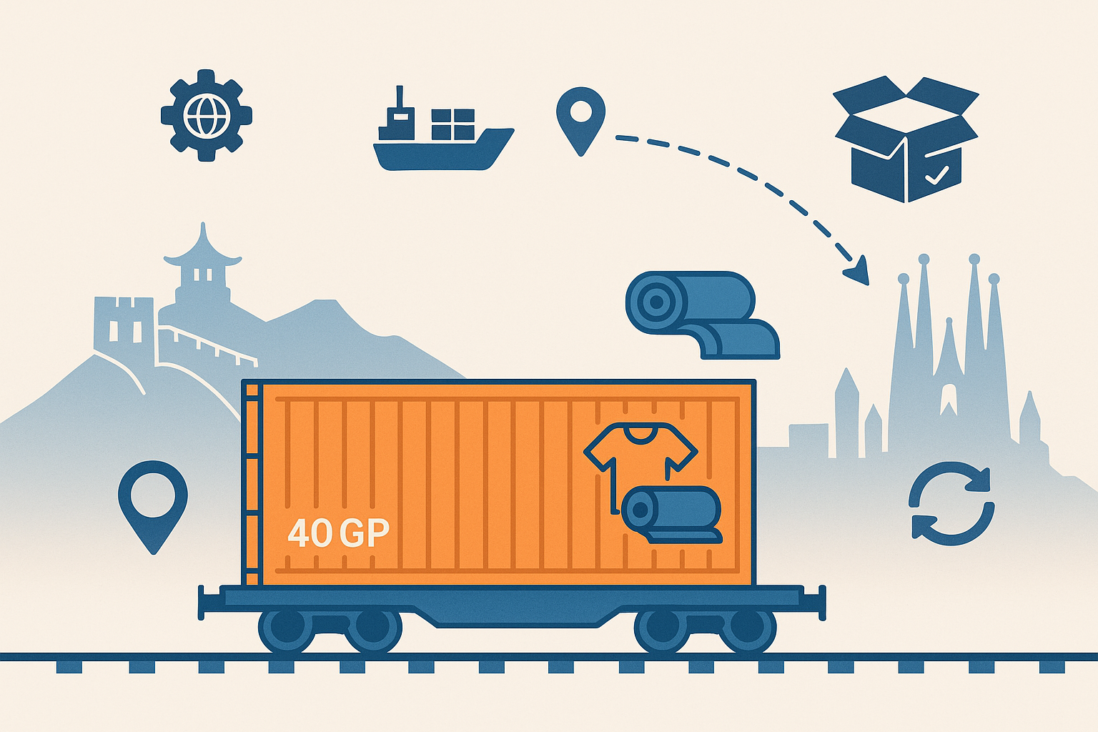 40GP FCL detention prevention for textiles from China to Spain