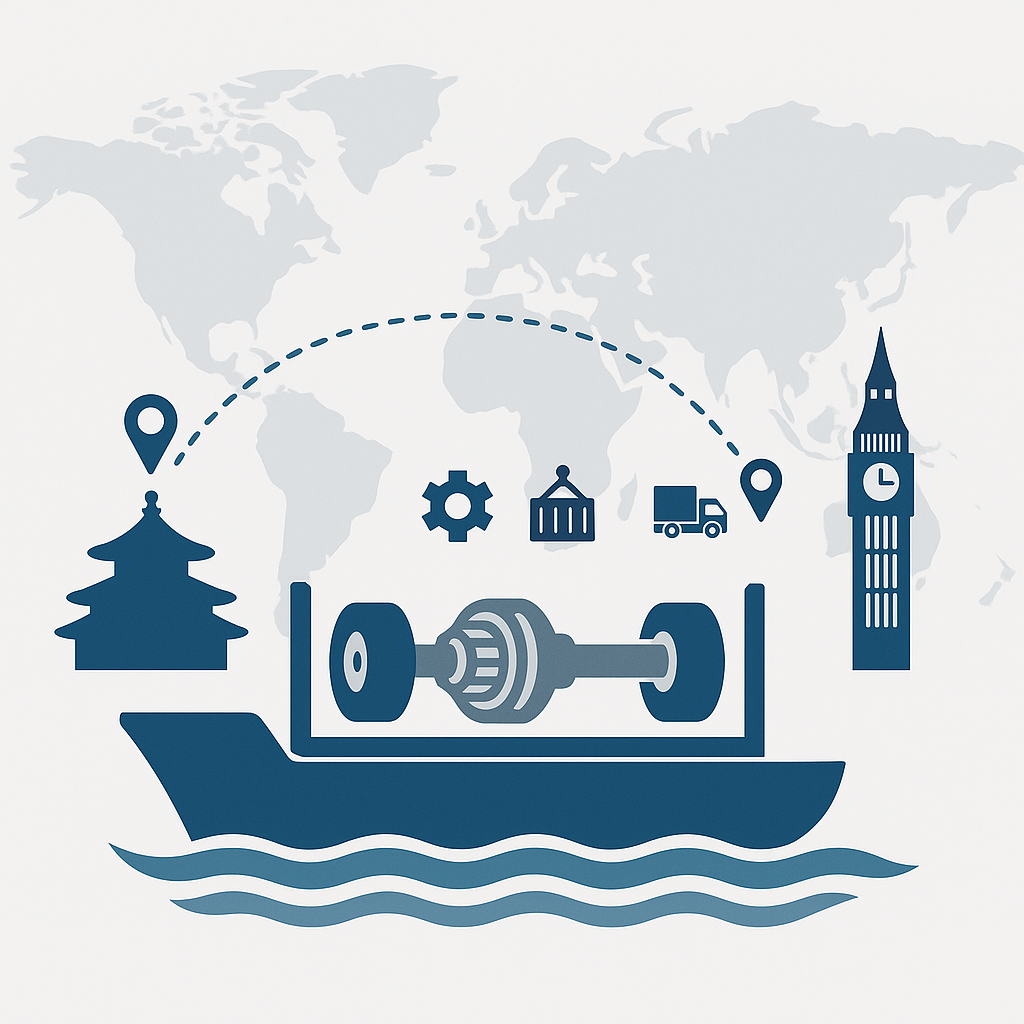 Flat Rack FCL sailing schedule for auto parts from China to UK