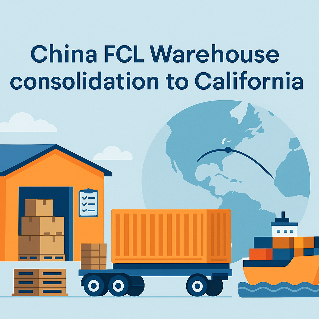 China FCL warehouse consolidation to California