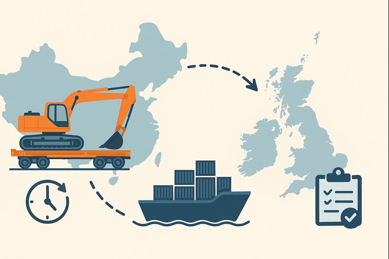 Flat Rack FCL transit time for machinery from China to UK