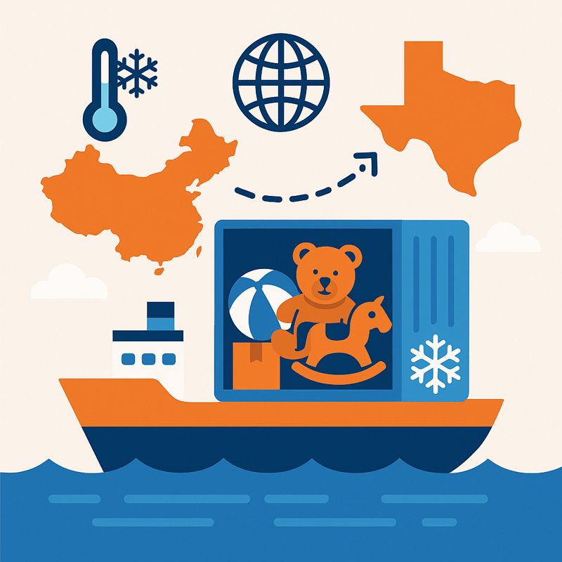 Reefer FCL freight rate for toys from China to Texas