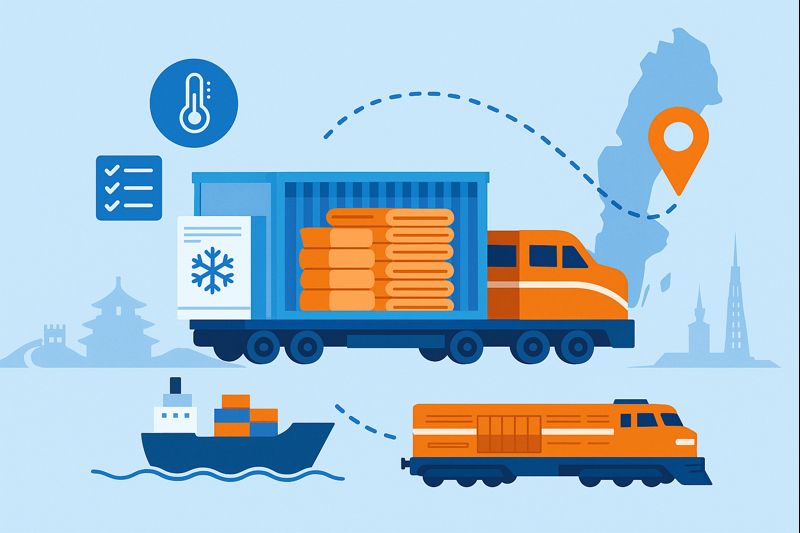 Reefer FCL booking process for textiles from China to Sweden