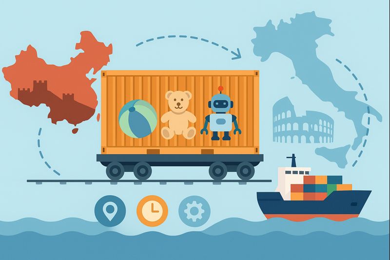 40GP FCL transit time for toys from China to Italy
