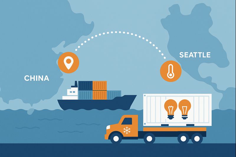 Reefer FCL tracking for lighting from China to Seattle
