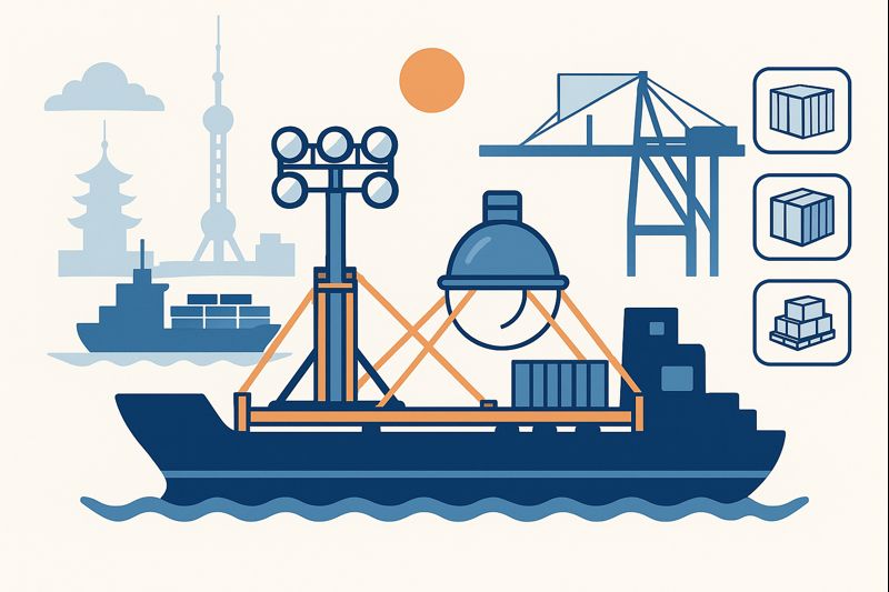 Flat Rack FCL container shortage solution for lighting from China to Long Beach