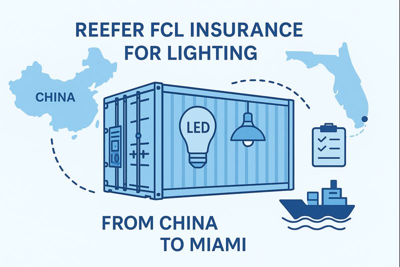 Reefer FCL insurance for lighting from China to Miami