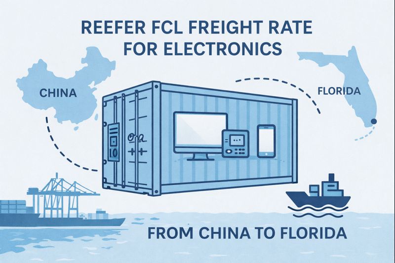 Reefer FCL freight rate for electronics from China to Florida