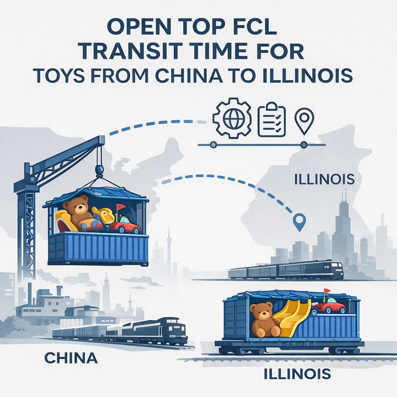 Open Top FCL transit time for toys from China to Illinois
