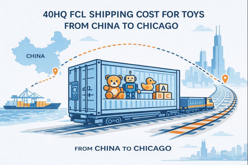 40HQ FCL shipping cost for toys from China to Chicago