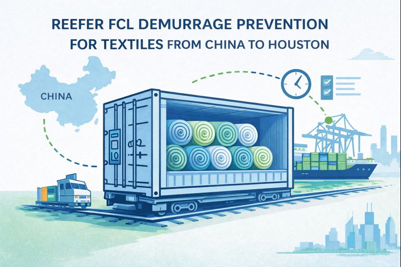 Reefer FCL demurrage prevention for textiles from China to Houston