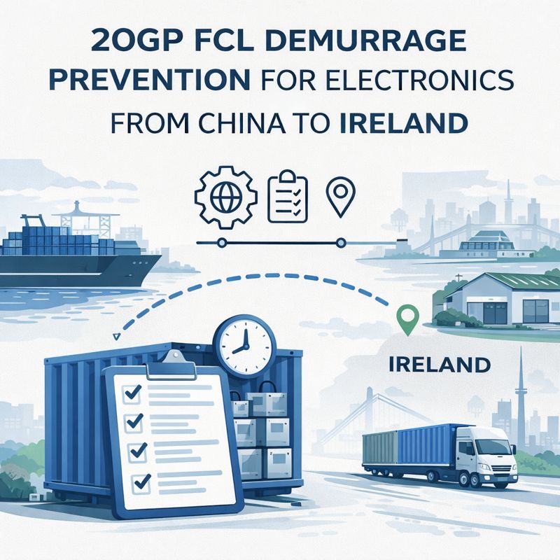 20GP FCL demurrage prevention for electronics from China to Ireland