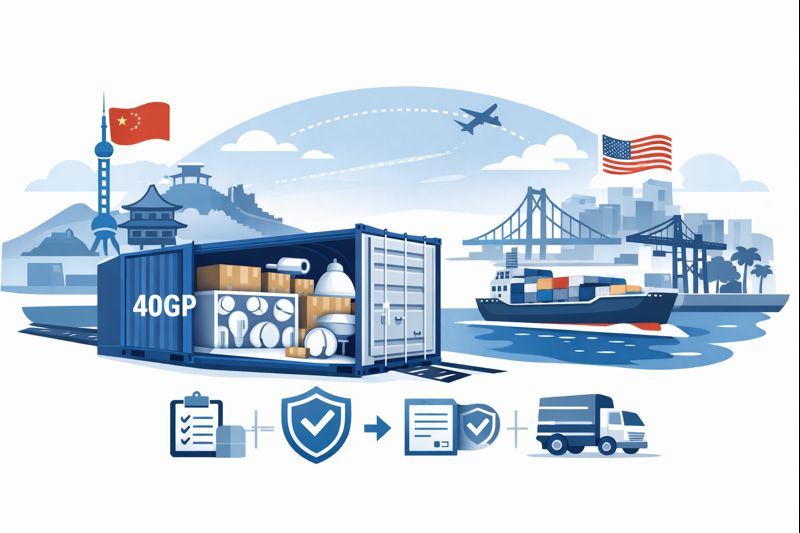 40GP FCL insurance for lighting from China to California