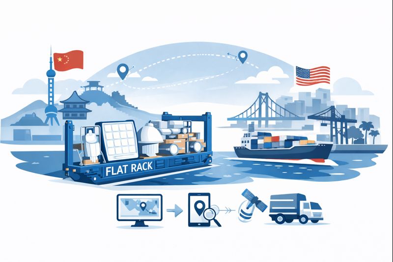 Flat Rack FCL tracking for lighting from China to USA