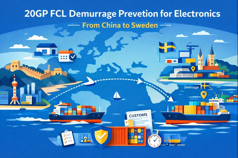 20GP FCL demurrage prevention for electronics from China to Sweden