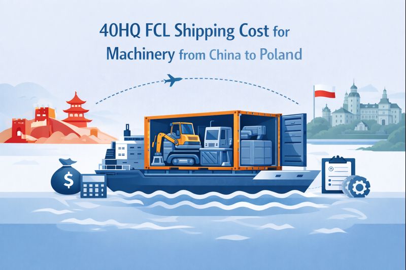 40HQ FCL shipping cost for machinery from China to Poland