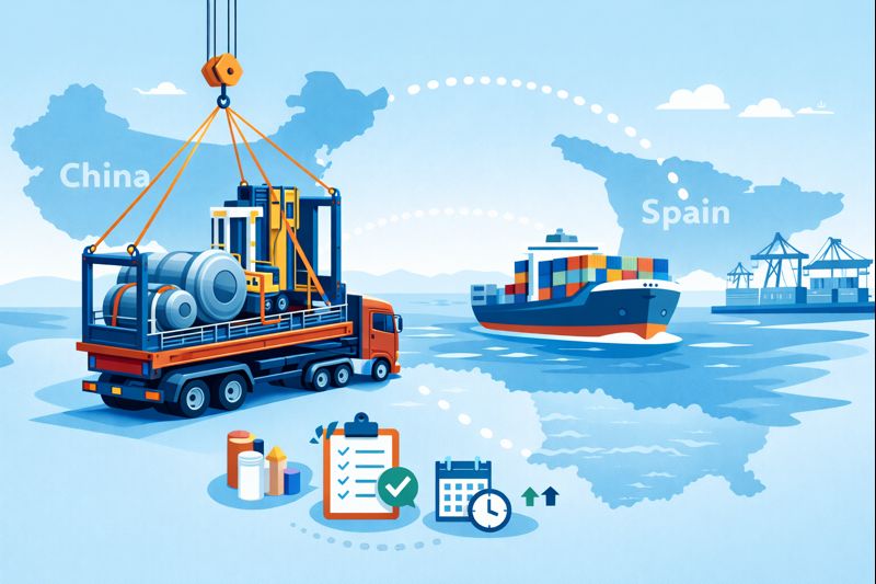 Flat Rack FCL detention prevention for machinery from China to Spain