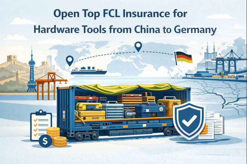 Open Top FCL insurance for hardware tools from China to Germany